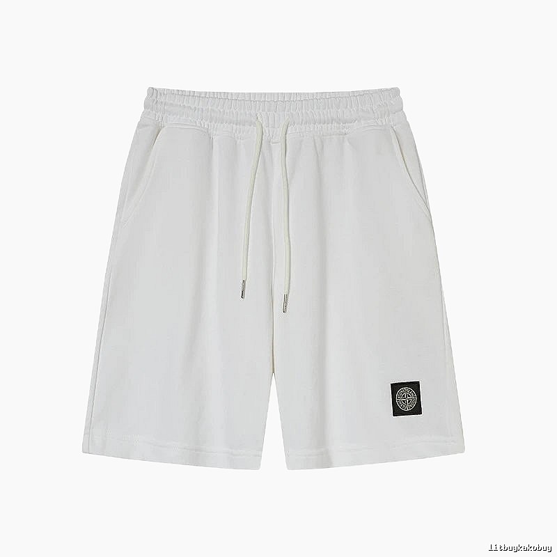 Stone Island Emblem Casual Style White Shorts