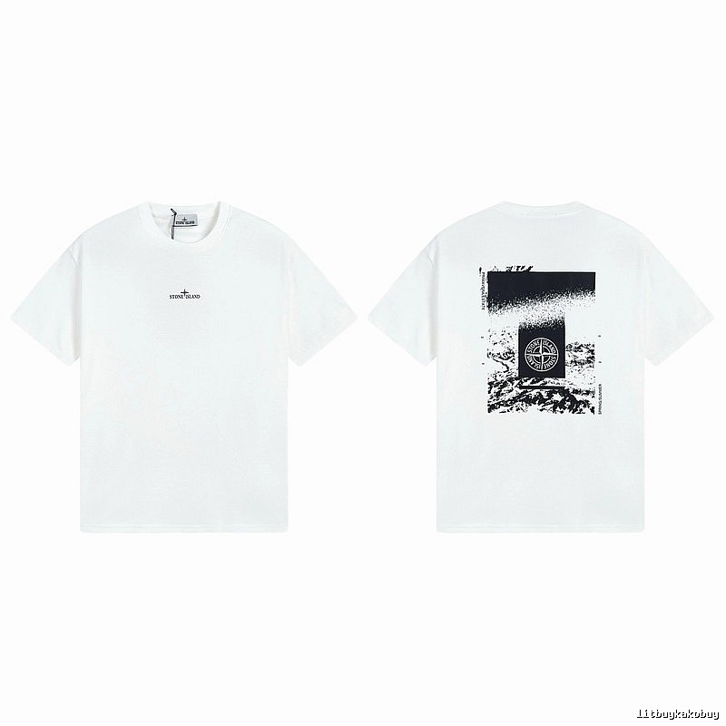 Stone Island Spring Summer Printed Street Style White T-Shirt
