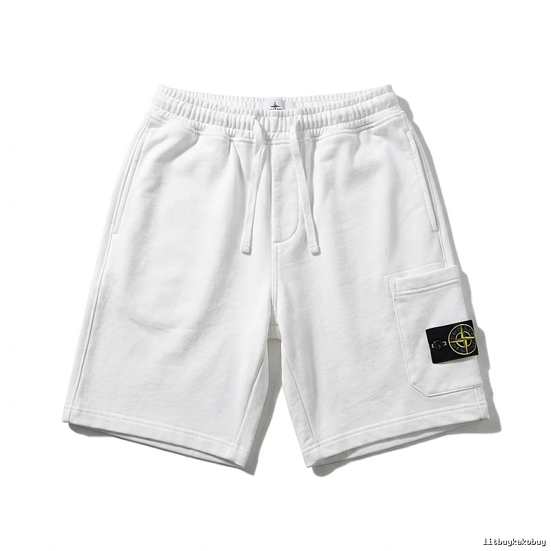 Stone Island workwear-style white shorts