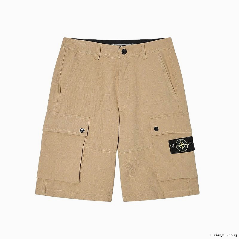 StoneIsland Workwear Style Khaki Shorts