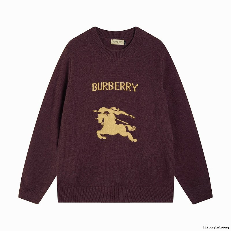Streetwear Rotation Wool Knit Sweater by Burberry with Graphic Lettering