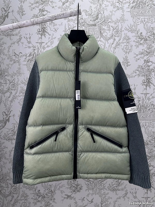 Stripe Striped Puffer Jacket with ThomBrowne Branding