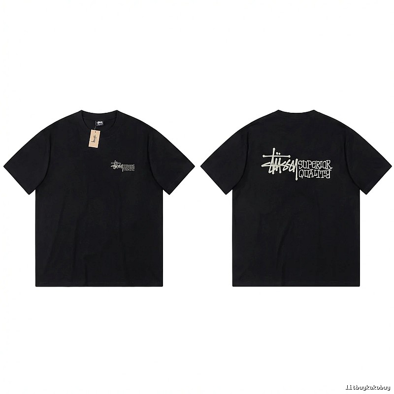 Stussy basic simple style black T-shirt