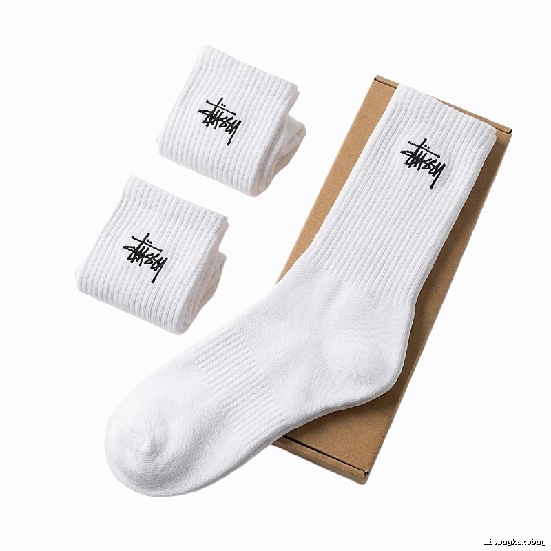 Stussy basic style simple white socks