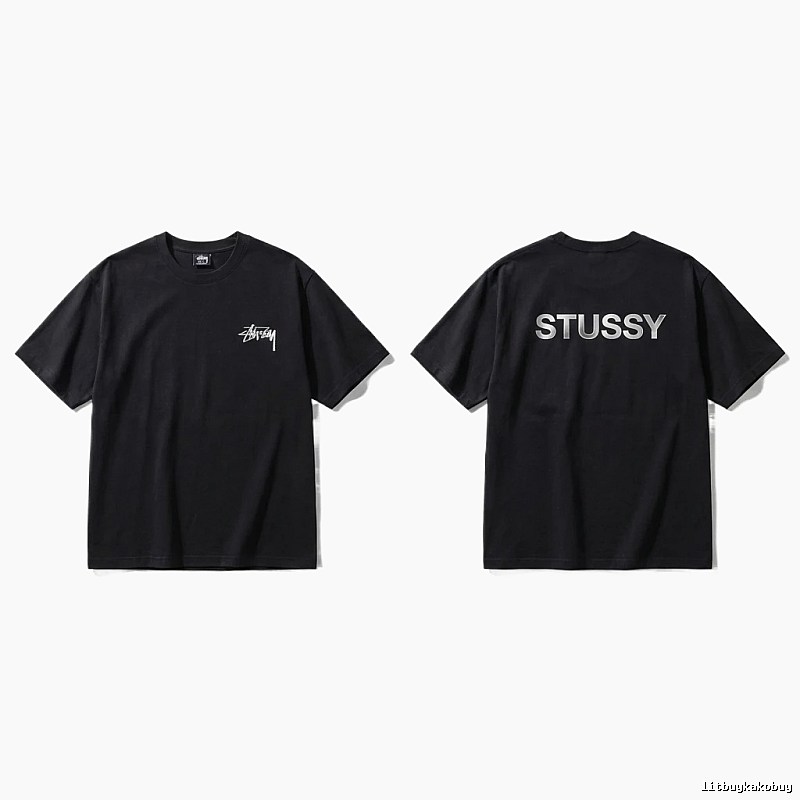 Stussy classic black trendy T-shirt