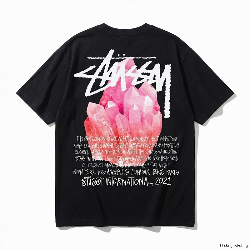 Stussy Crystal Print Style Black T-shirt
