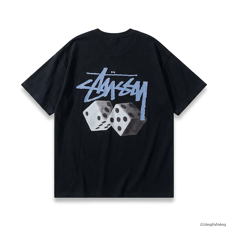 Stussy Dice Trendy Brand Black T-shirt