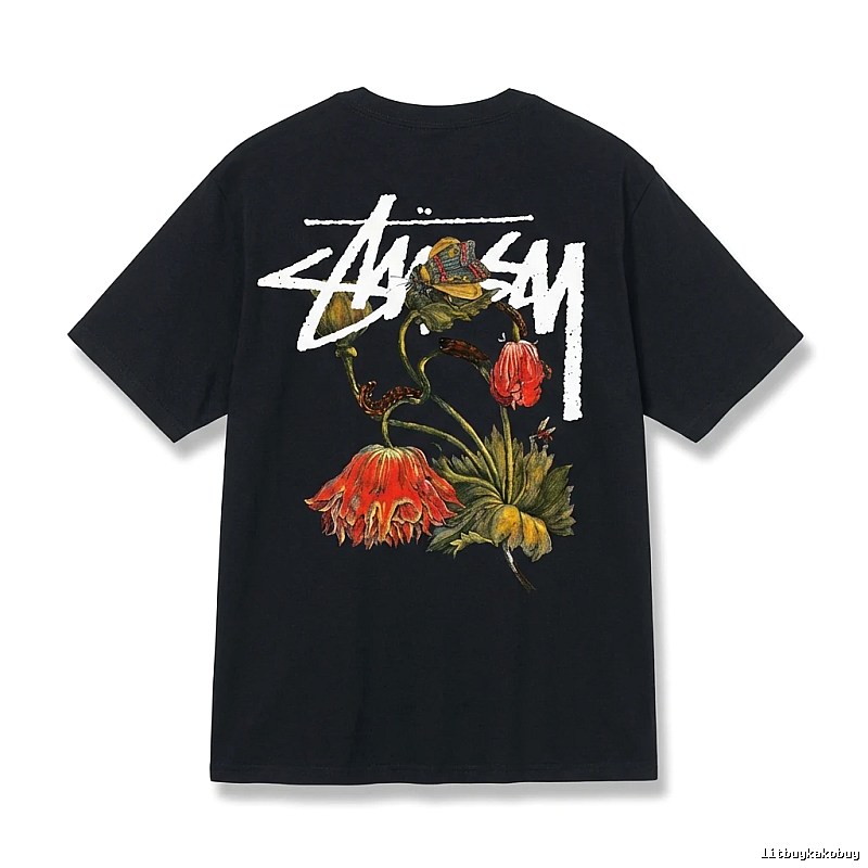 Stussy Floral Style Black T-shirt