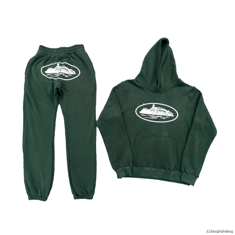 Stussy Matching Set Dark Green Tracksuit Set Travel Styling Logo