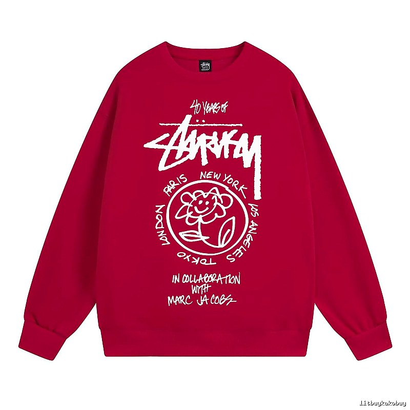 Stussy Red Style 539 Graphic SweatShirt Downtown Style