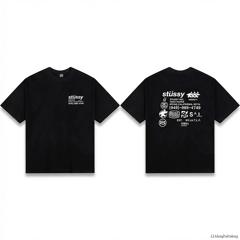Stussy retro-style black T-shirt