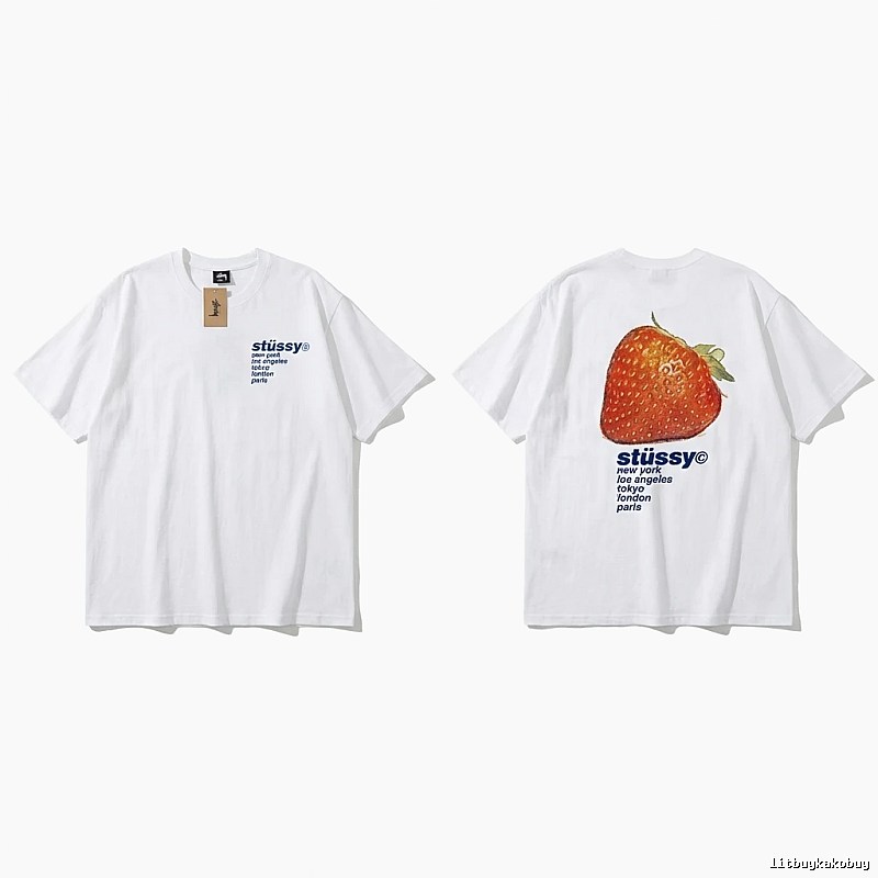 Stussy Strawberry Print White T-shirt