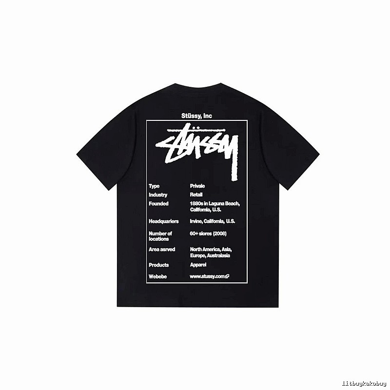 Stussy Travel Graphic T-shirt Black White Stussy with Modern Look