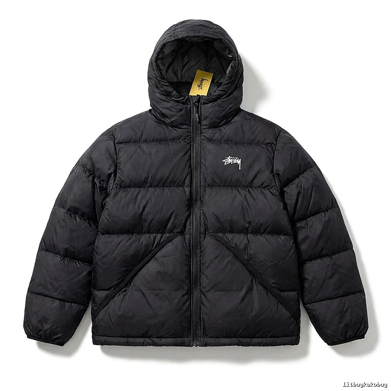 Stussy trendy and cool black down jacket