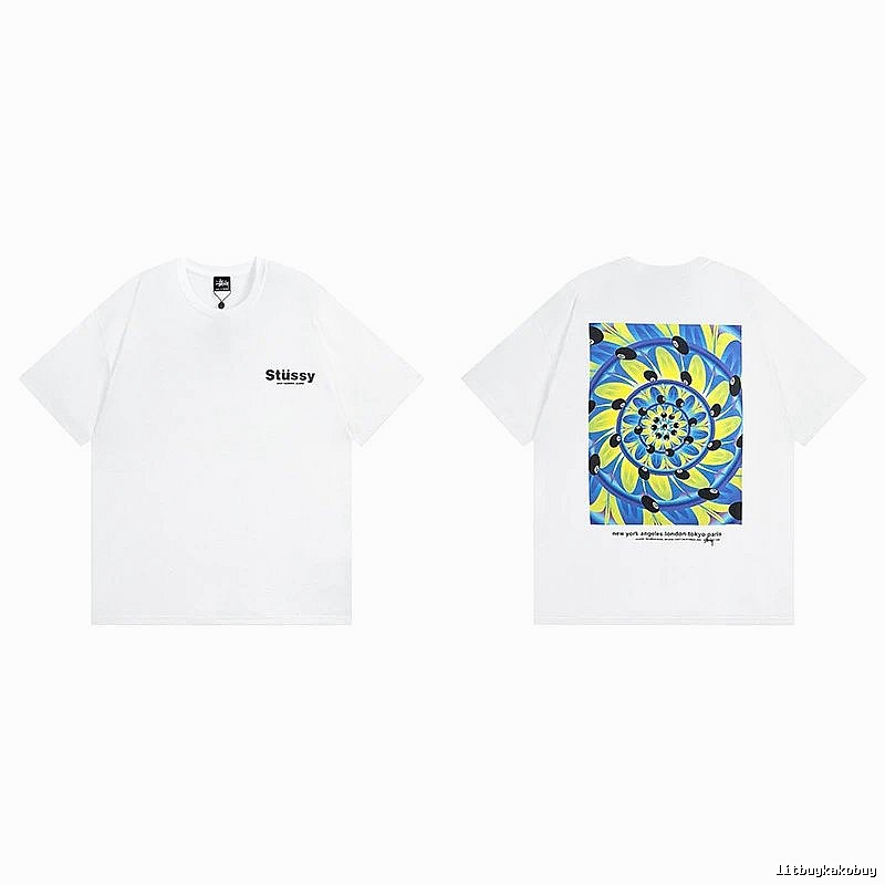 Stussy White Spider Graphic T-Shirt Clean Finish Logo