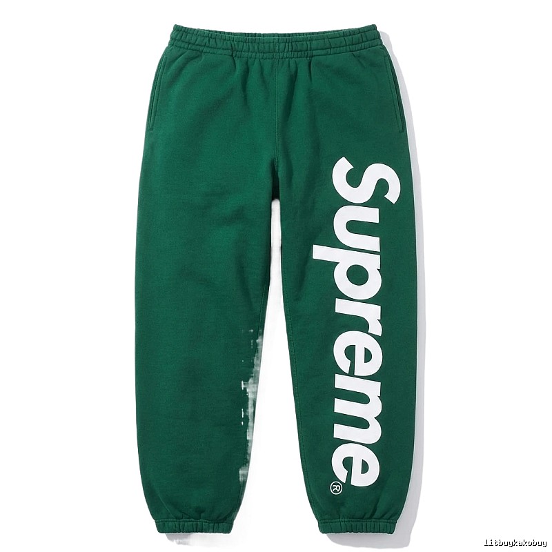 Supreme Basic Style Casual Dark Green Sweatpants