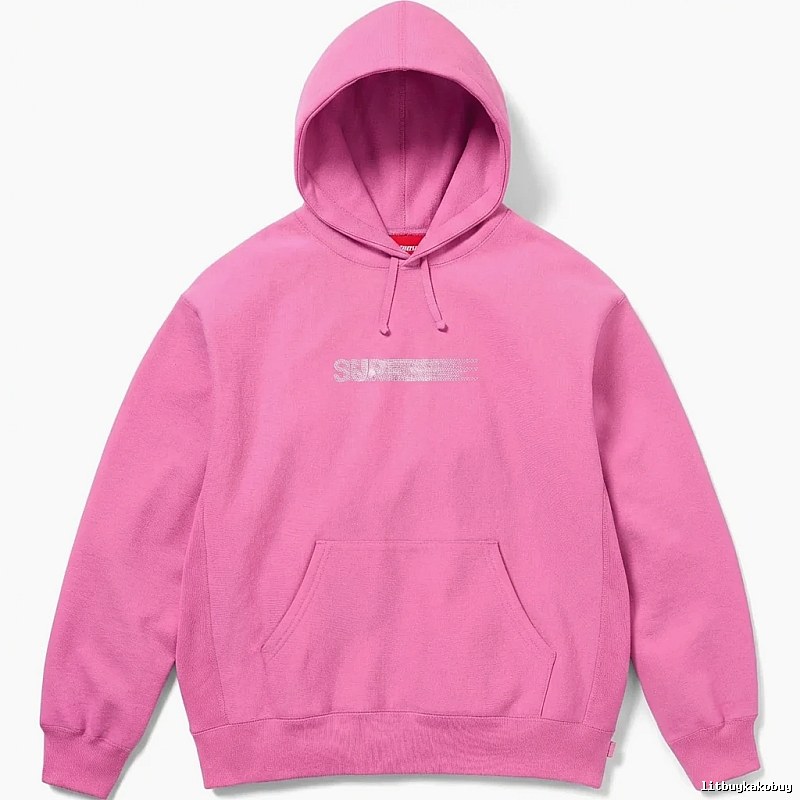 Supreme basic style simple pink hoodie
