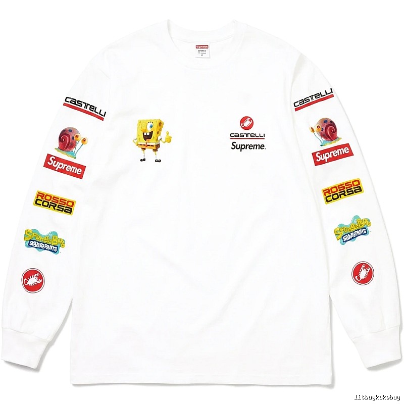 Supreme cartoon trendy white sweatshirt