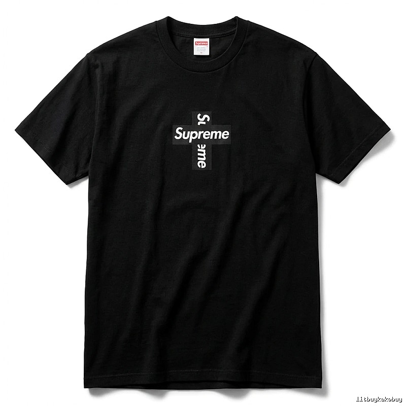 Supreme Cross Trendy brand Black T-shirt