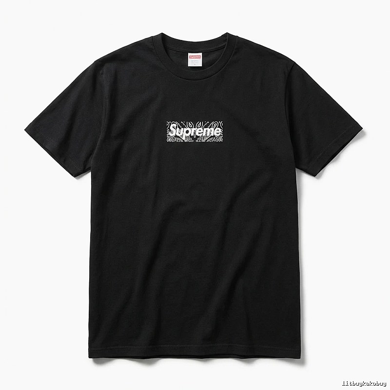 Supreme - printed trendy black T - shirt