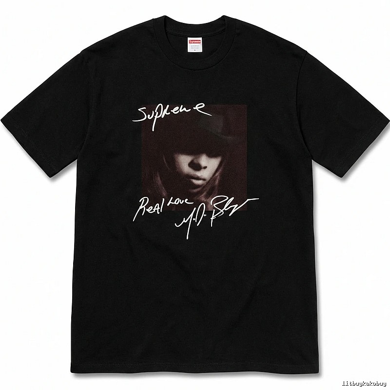 Supreme Real Love Style Black T-shirt