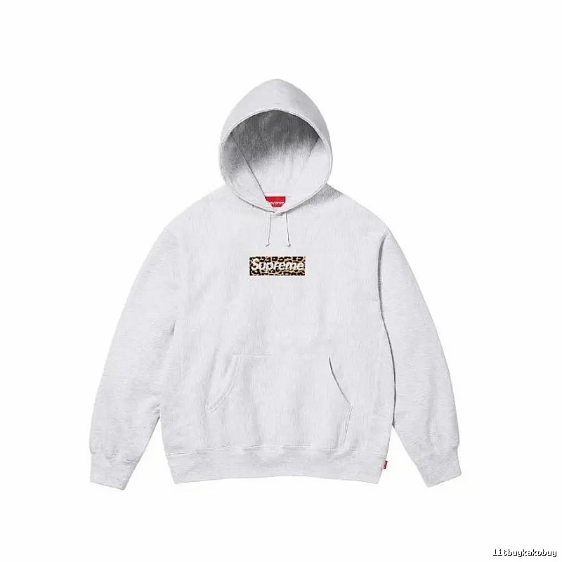 Supreme Resort Logo hoodie Gray Red Oversized for Travel Looks