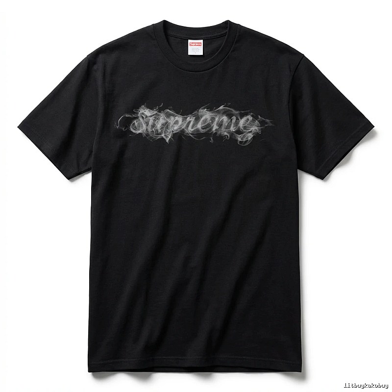 Supreme Smoke Style Black T-shirt