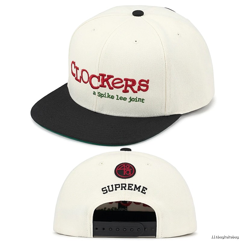 Supreme street style black and white hat