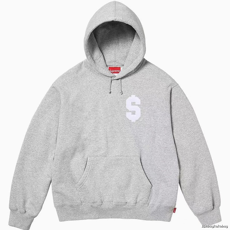 Supreme Travel Logo hoodie Gray Red Oversized with Soft Visual Tone