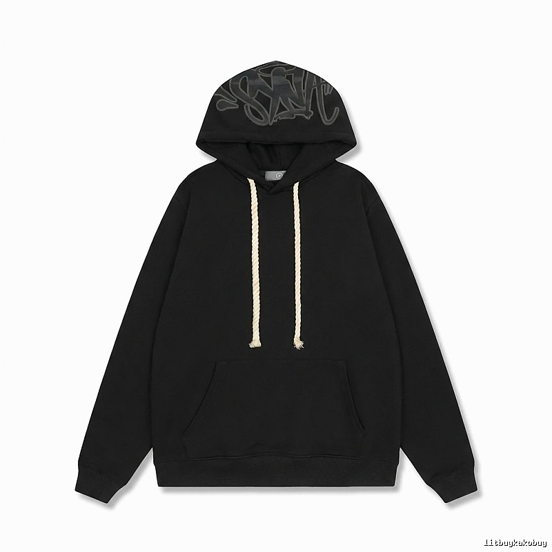 SynaWorld graffiti-style black hoodie