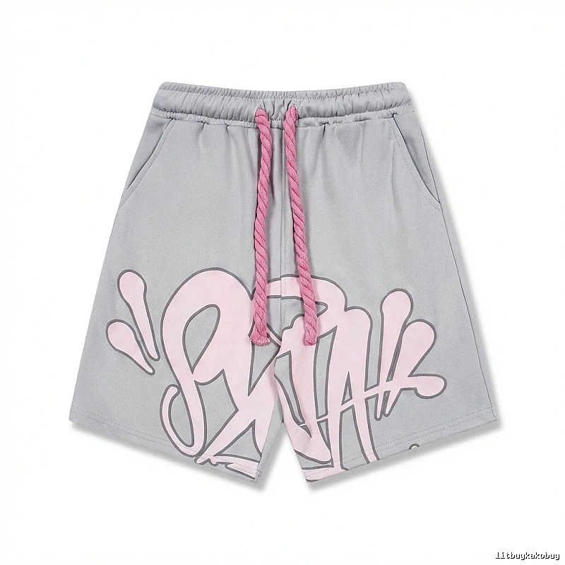 SynaWorld Graffiti-style Grey Shorts