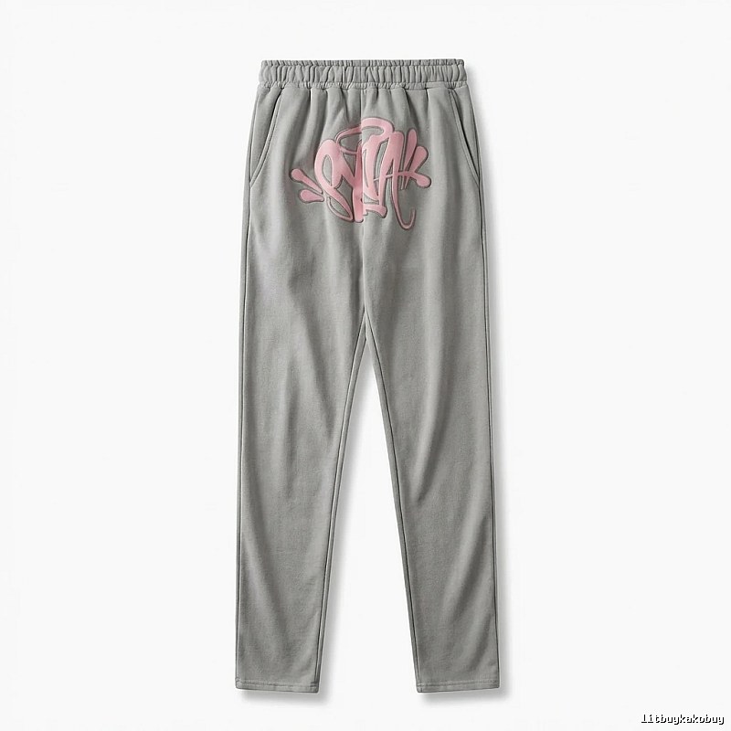 SynaWorld graffiti-style light gray sweatpants