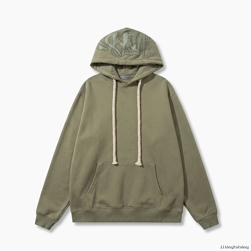 SynaWorld Graffiti-style Olive Green Hoodie