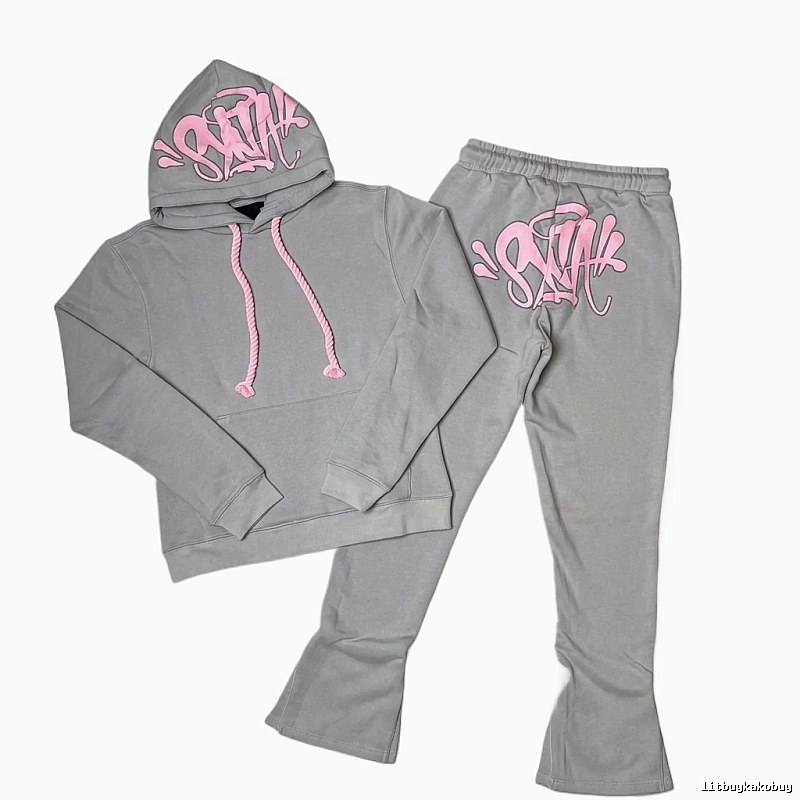 SynaWorld Printed Trendy and Cool Grey Suit