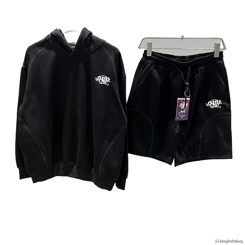SynaWorld Trendy Cool Black Hooded Set