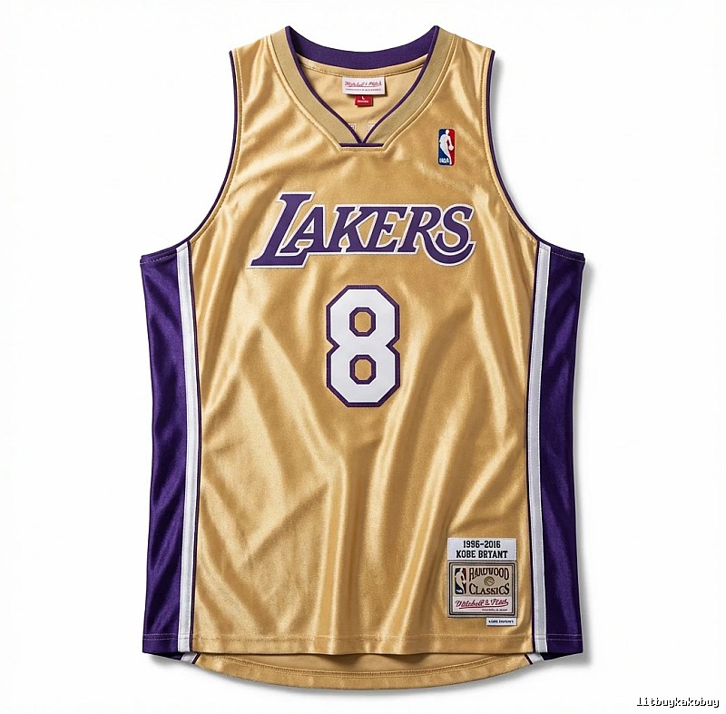 The retro gold and purple jersey of the Kobe Lakers.