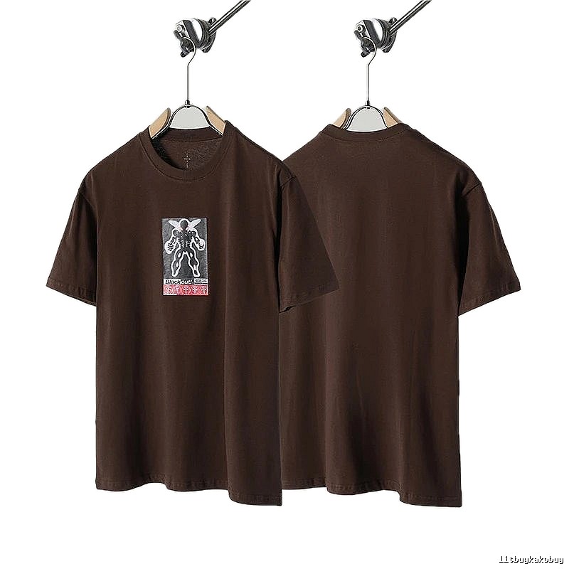 Travis Scott Printed Street Style Brown T-Shirt