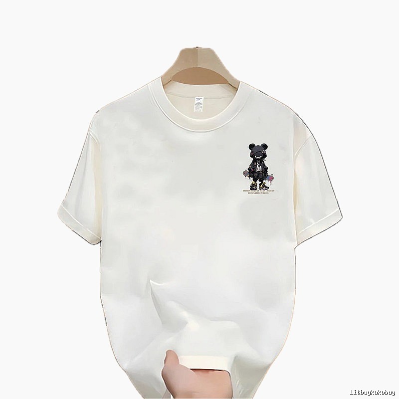 Trendy Brand Violent Bear Street Style Off-white Short Sleeve T-shirt