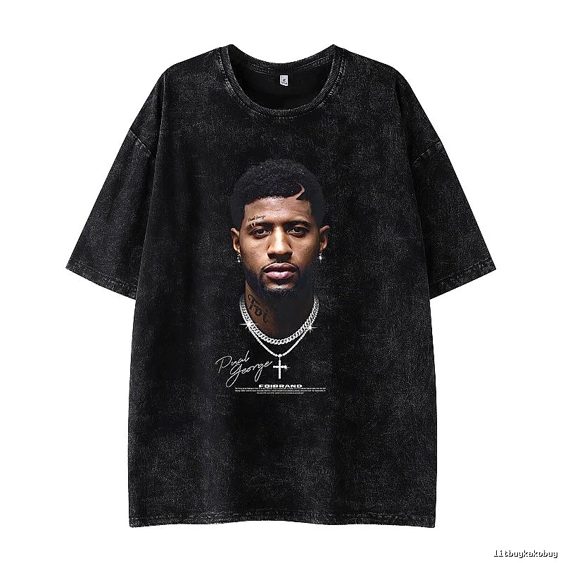 Tupac Logo Detail Portrait graphic T-shirt Black Tupac Collage with Relaxed Feel
