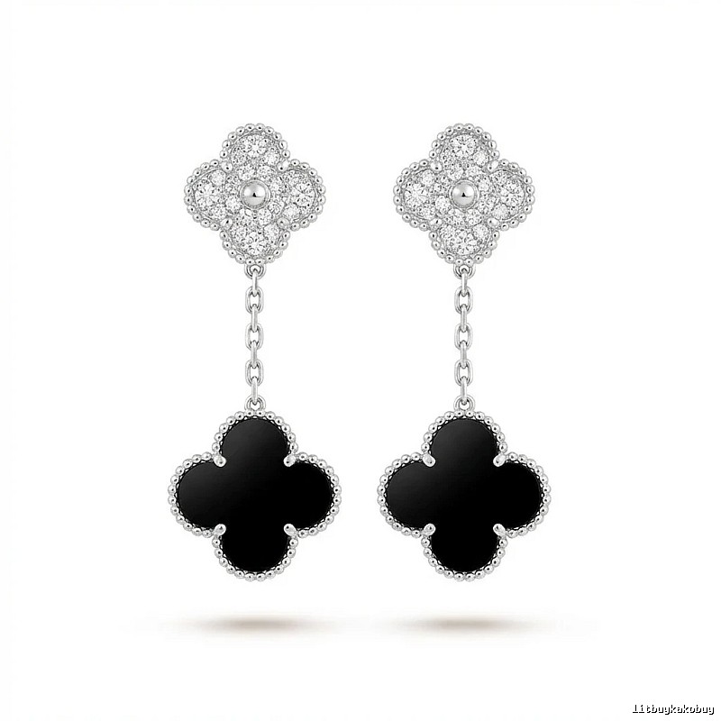 Van Cleef & Arpels Alhambra Black Onyx Earrings