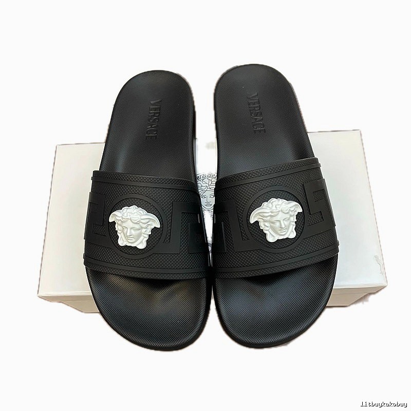 Versace Medusa Luxury Style Black Slides