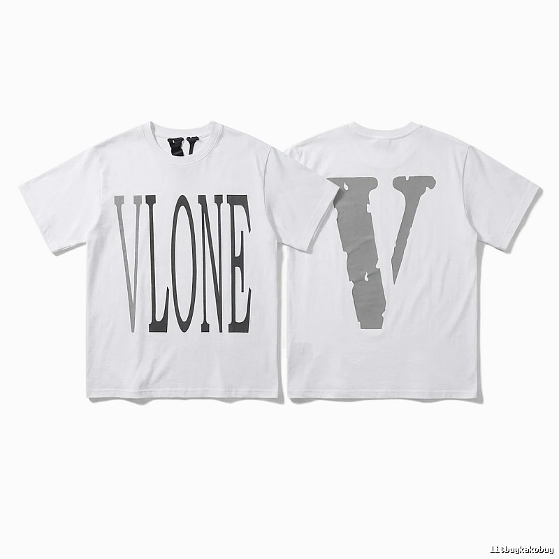 Vlone letter print simple white T-shirt