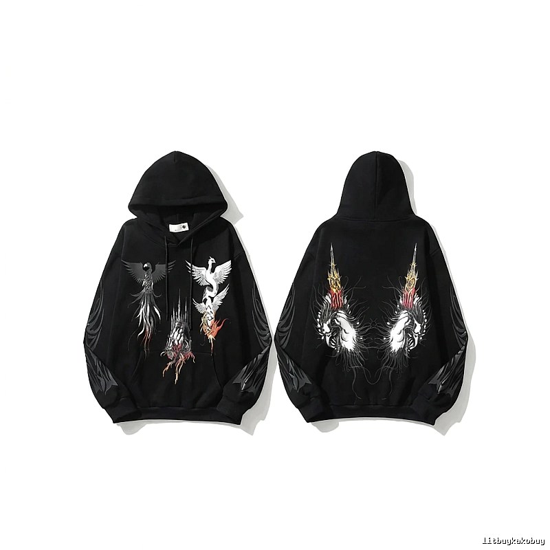 WDW Trendy Brand Chinese Style Embroidery Black Hoodie
