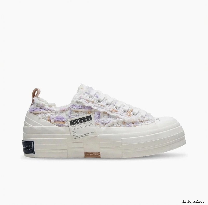 Xvessel Tweed Retro Style White Shoes