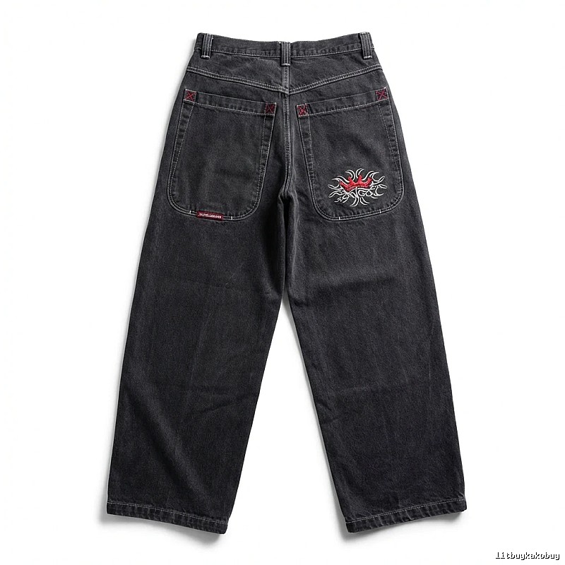 Y2K style retro black jeans