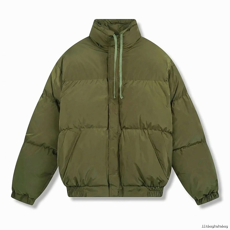 ESSENTIALS Minimalist Style Olive Green Cotton Jacket