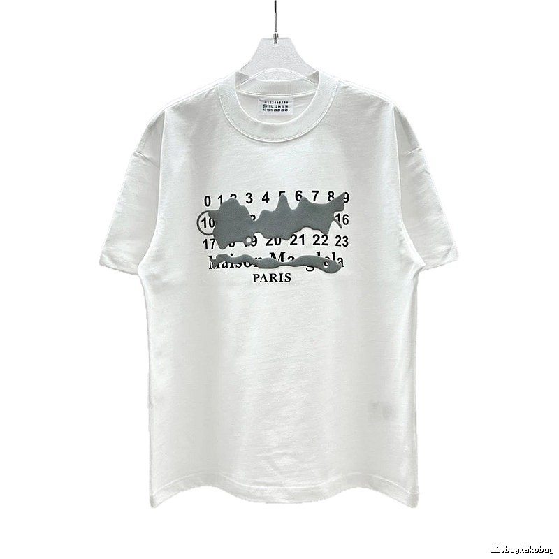 Maison Margiela Digital Graffiti Street Style White T-Shirt
