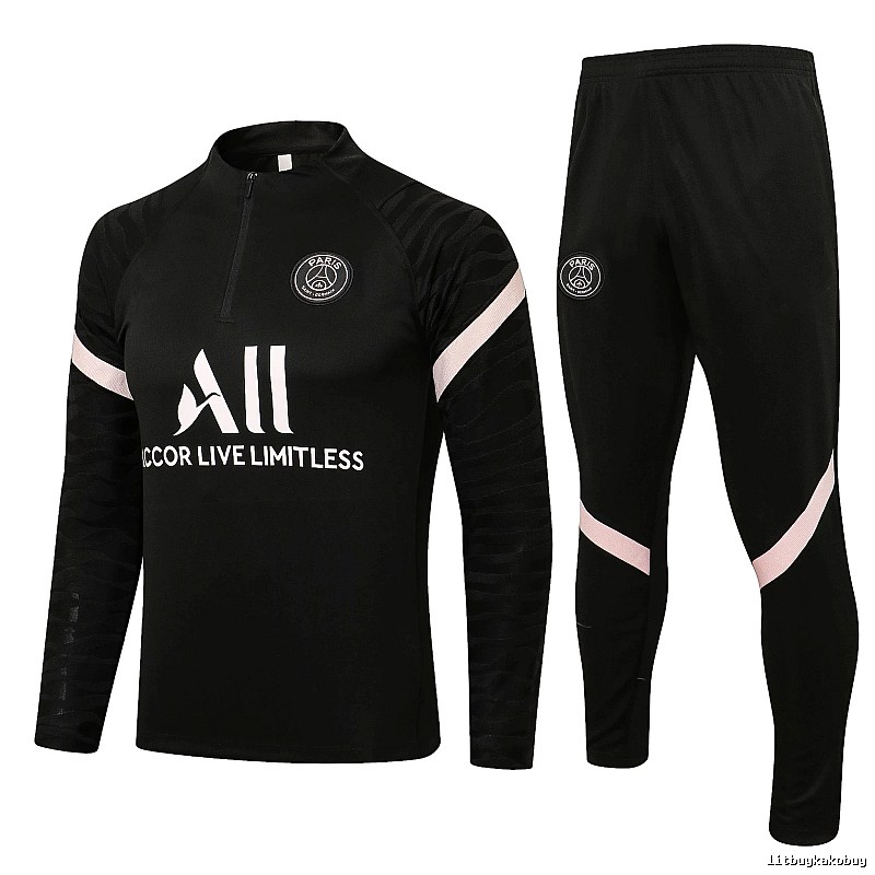 Paris Saint-Germain 2021-22 Black Training Tracksuit Set Everyday Rotation