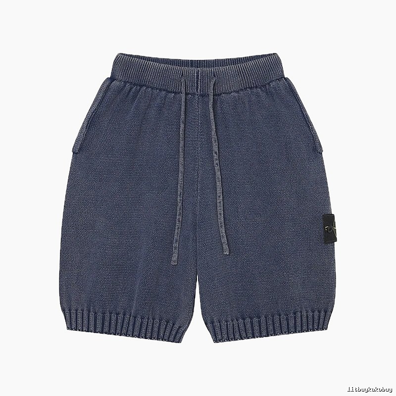 Stone Island Knit Casual Style Navy Blue Shorts